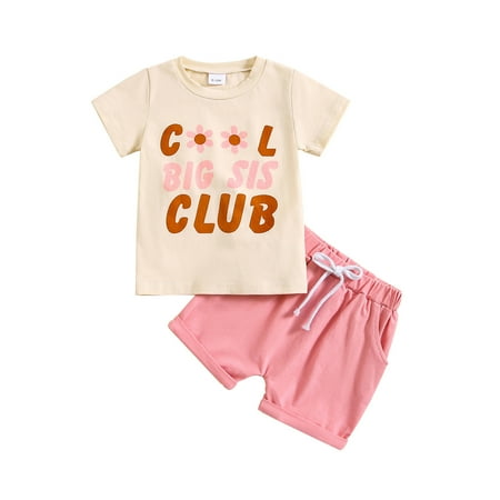 

Baby Clothes for Girls Short Sleeve Floral Prints Tops and Shorts 2Pcs Skin Friendly Sports Little Girls Outfit Set