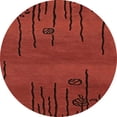 thumbnail image 1 of Ahgly Company Indoor Round Abstract Red Abstract Area Rugs, 3' Round, 1 of 6