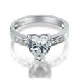 thumbnail image 4 of Oryn Jewelry Heart Cut 1.8 Ct Moissanite Ring for Women - 14K White Gold Plated Engagement Ring - Romantic Heart Shape Wedding Jewelry - Birthday Gift for Her, 4 of 4
