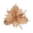 thumbnail image 2 of HongHeng Poinsettia Christmas Decorations Flowers - 12Pcs Artificial Red Gold Poinsettia Christmas Tree Ornaments Glittery for Xmas New Year Wedding Party Wreath DIY Garland Decor, 2 of 6