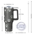 thumbnail image 2 of OBREWU Grey Dog Paw Footprint Tumbler with Handle and Lid,Grey Dog Paw Footprint 40oz Double Wall Vacuum Insulated Tumbler,Cups Gift for Women and Men, 2 of 7