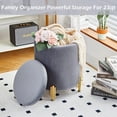 thumbnail image 4 of Mxfurhawa Luxe Velvet Upholstered Storage Ottoman Footrest Stool with Metal Legs For Décor, 4 of 8