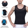 thumbnail image 3 of FITVALEN Mens Slimming Body Shaper with Zipper Compression Shirt Shapewear Waist Trainer Corset Abs Tank Top Gym, 3 of 5