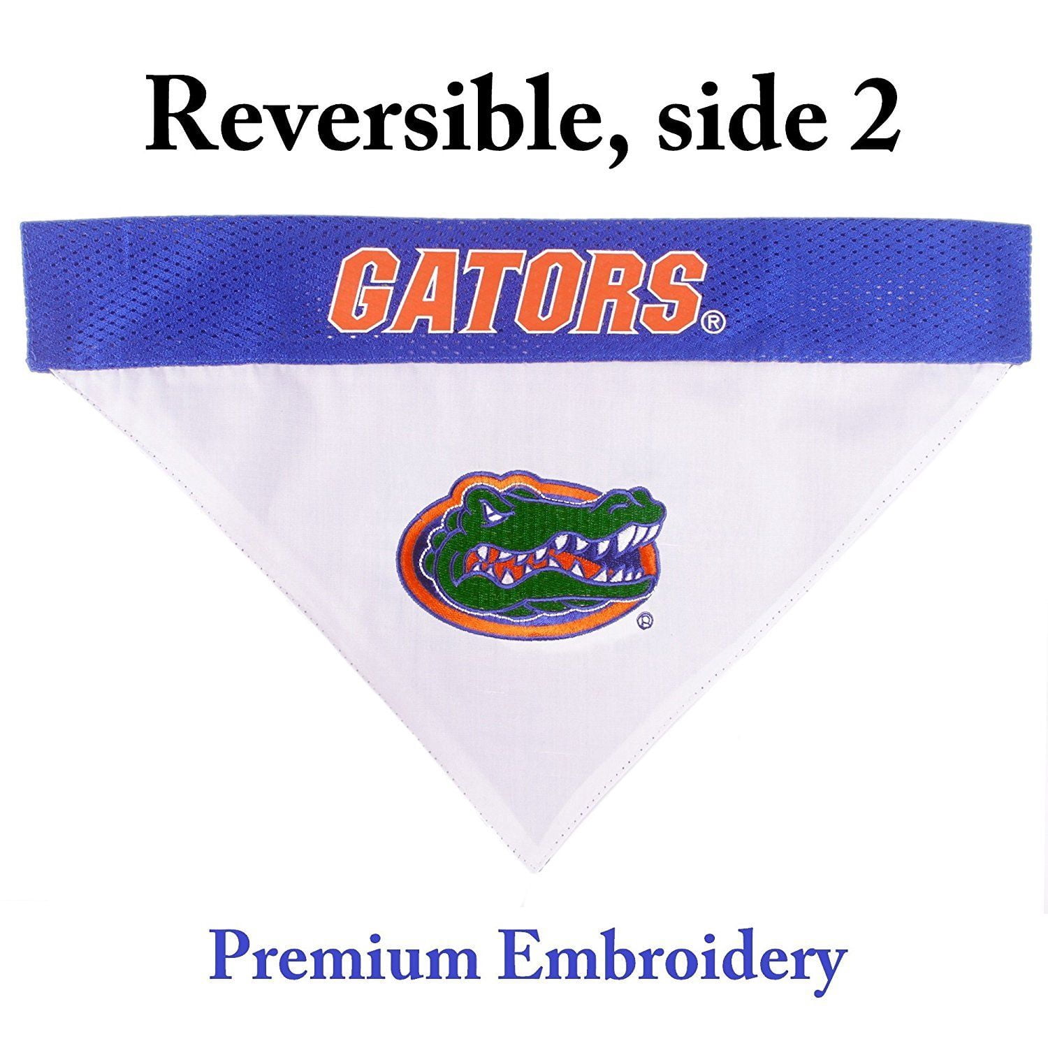 Pets First Collegiate Florida Reversible Bandana -Home & Away Mesh & Premium Embroidery For Dogs & Cats