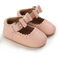 thumbnail image 3 of Baby Girl Shoes Non Slip Soft Sole PU Leather Infant Toddler Mary Jane Flats First Walker Crib Dress Oxford Shoes 3-18 Months, 3 of 7