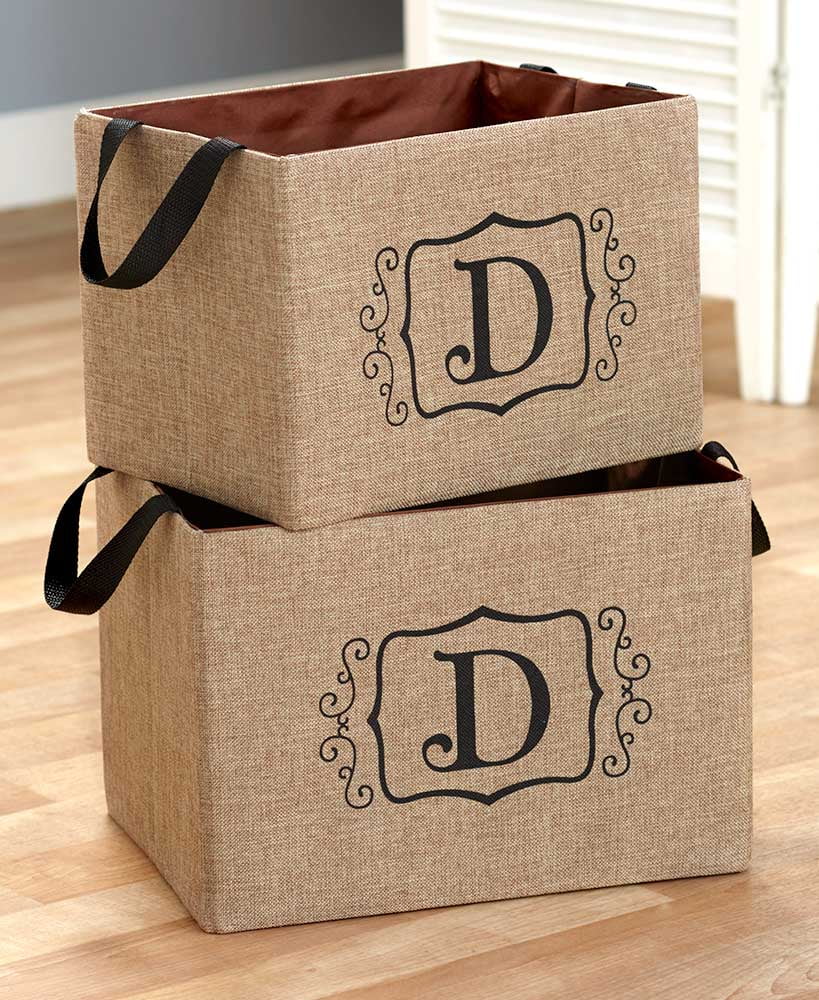 Sets of 2 Monogram Storage BinsD
