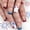 No tools, variant on New short square Independence Day press-on nails, red-white-blue fireworks glitter, French style, glossy finish, 24-piece detachable