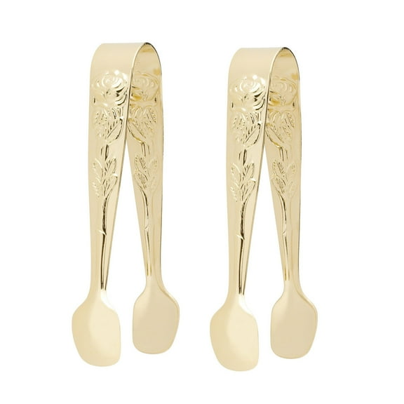 Fino Rose Sugar Tong, Gold-Plated Japanese Stainless Steel, Set of 2