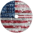 thumbnail image 1 of FMSHPON American Flag Tree Skirt Independence Day Xmas Christmas Tree Skirt Stand Mat for Holiday Party Decoration Indoor Outdoor 36 inches, 1 of 6