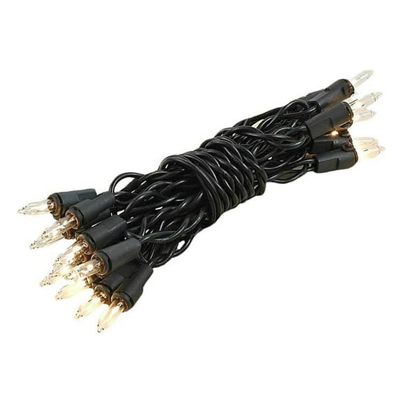 Novelty Lights Clear 20 Light Incandescent Craft Mini Christmas String Lights Black Wire 8.5 feet