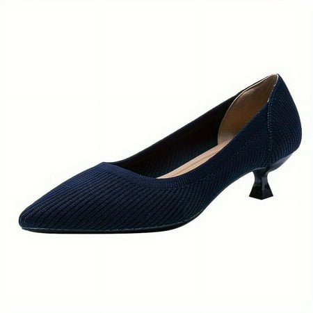

HYYANGUWENTI Breathable and Comfortable Women‘s Knit Stiletto Heels - Slip On Point Toe Pumps for Ultimate Style and Ease