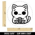 thumbnail image 2 of Content Kawaii Chibi Sitting Cat with Ball of Yarn Self-Inking Rubber Stamp Ink Stamper - Dry Pad (No Ink) - Mini 1/2 Inch, 2 of 7