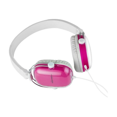 New High Quality Foldable Headphone with Inbuilt Microphone for Smartphones, iPhone, iPad and Android Phone and Tablets- Pink