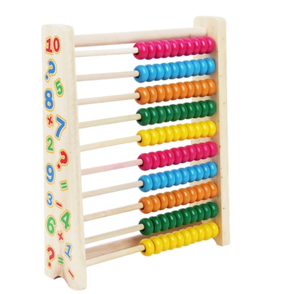 Shisuyan 10stalls Wooden Math Toys Chinese Abacus Colorful Counting Beads Calculation Frame Children Early Education Computing Frame