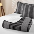thumbnail image 4 of Castle Fairy Retro Thin Vertical Stripe Quilt King 3 Pieces,Abstract Wide Band King Coverlet Set,Gray Black,1 Bedspread and 2 Pillowcases, 4 of 7