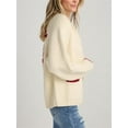 thumbnail image 4 of Gupgi Women Lobster Knit Cardigan Sweater Long Sleeve Button Down Sweater Fall Winter Coat, 4 of 5
