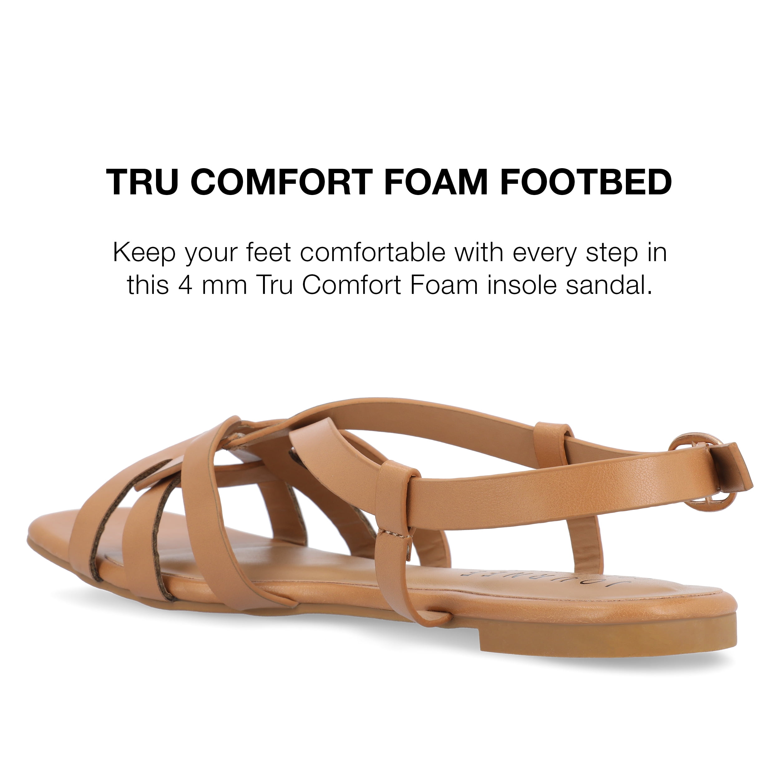 Journee Collection Womens Alorra Tru Comfort Foam Buckle Flat Sandals