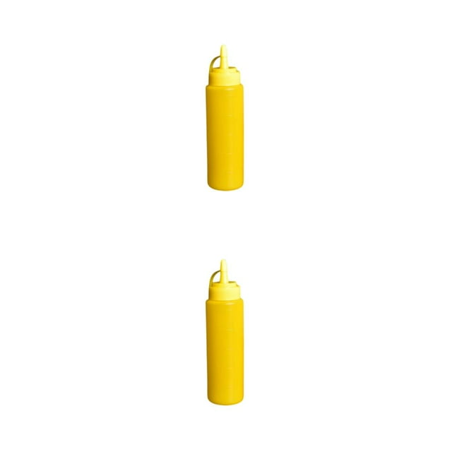 Injueey exprimidor escala botella ketchup condimento almacenamiento hogar restaurante cocina cocina condimento dispensador amarillo Amarillo 2piezas