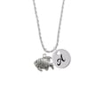 thumbnail image 2 of Delight Jewelry Silvertone Antiqued Fish Silvertone Script Initial Disc - A - Charm Necklace, 20"+3", 2 of 4