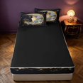 thumbnail image 4 of Homewish Moon Goddess Zipper Full Size Comforter Sets with Fitted Sheet and 2 Pillowcases, Vintage Floral Zipper Bedding Set, Black Reversible, 4 of 7