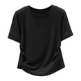 thumbnail image 3 of MAIHAN Ladies T Shirts Half Sleeve Summer Tees Solid Color Flowy Tops Summer T Shirt Lightweight Blend Loose Fit Casual Beach Cover Up, 3 of 3