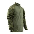 thumbnail image 2 of tru-spec men's 1/4 zip combat shirt, multicam tropic/olive drab, xx-large/regular, 2 of 2