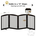thumbnail image 2 of HLR Freestanding Pet Gate for Dogs, Foldable Wooden Dog Gate, Indoor Dog Gate for Stairs, Doorways, Step Over Pet Puppy Safety Fence with Support Feet, 32" Height 4 Panels, Dark Brown, 2 of 8