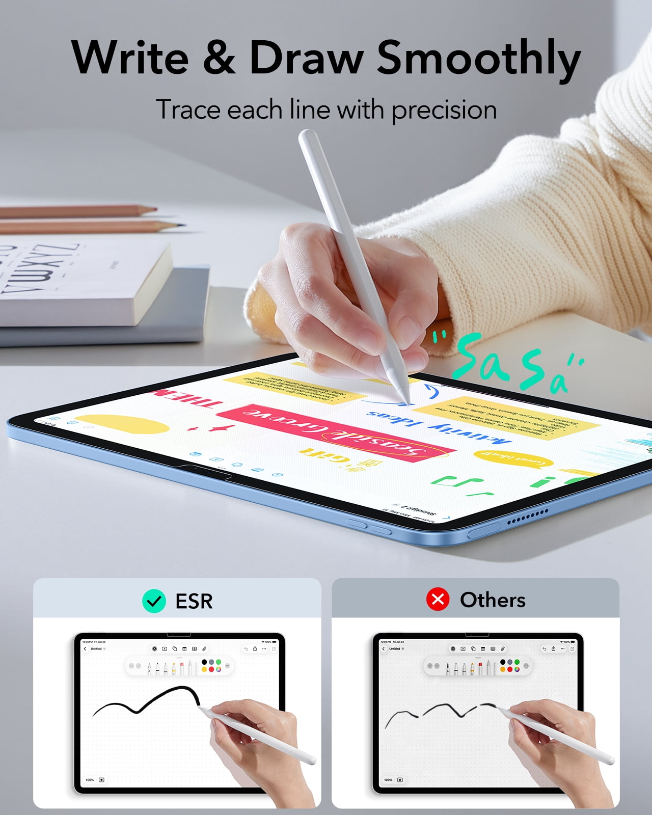 ESR Paper-Feel Screen Protector Compatible with iPad (A16) 11th/10th Gen(11/10.9 Inch, 2025/2022), 9H Matte Tempered Glass with UltraFit Tray, Anti-Glare, Write & Draw Like on Paper, 2 Pack
