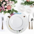 thumbnail image 4 of Colorful Butterflies Black Round Placemats Plate Mats 15 Inch Non-Slip Heat Resistant Washable PVC Set Indoor for Kitchen Dining Table 6PCs, 4 of 6