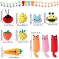 thumbnail image 4 of 10 Pieces Catnip Cat Toys Catnip Cat Chew Toys Plush Interactive Cute Cat Entertaining Toys with Catnip Assorted Cartoon Cat Toys for Kitten Cat Playing Chewing Grinding Claw and Teeth Cleaning, 4 of 7