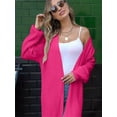 thumbnail image 4 of Women's Oversized Long Cardigan Sweaters Long Sleeve Split Open Front Drape Knit Duster Coat, 4 of 5