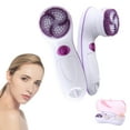 thumbnail image 1 of Cepillo de limpieza facial con 3 cepillos faciales intercambiables para limpieza, exfoliación y cepillo de silicona, estuche protector, inalámbrico, resistente al agua (Bombshell Blue), 1 of 7