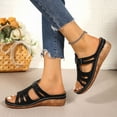thumbnail image 5 of Norvail Womens Wedge Sandals Slip On Arch Support Slides Recovery Summer Beach Slippers Comfortable Plantar Fasciitis Arch Support Low Wedge Dressy Open Toe Walking Shoes, 5 of 6