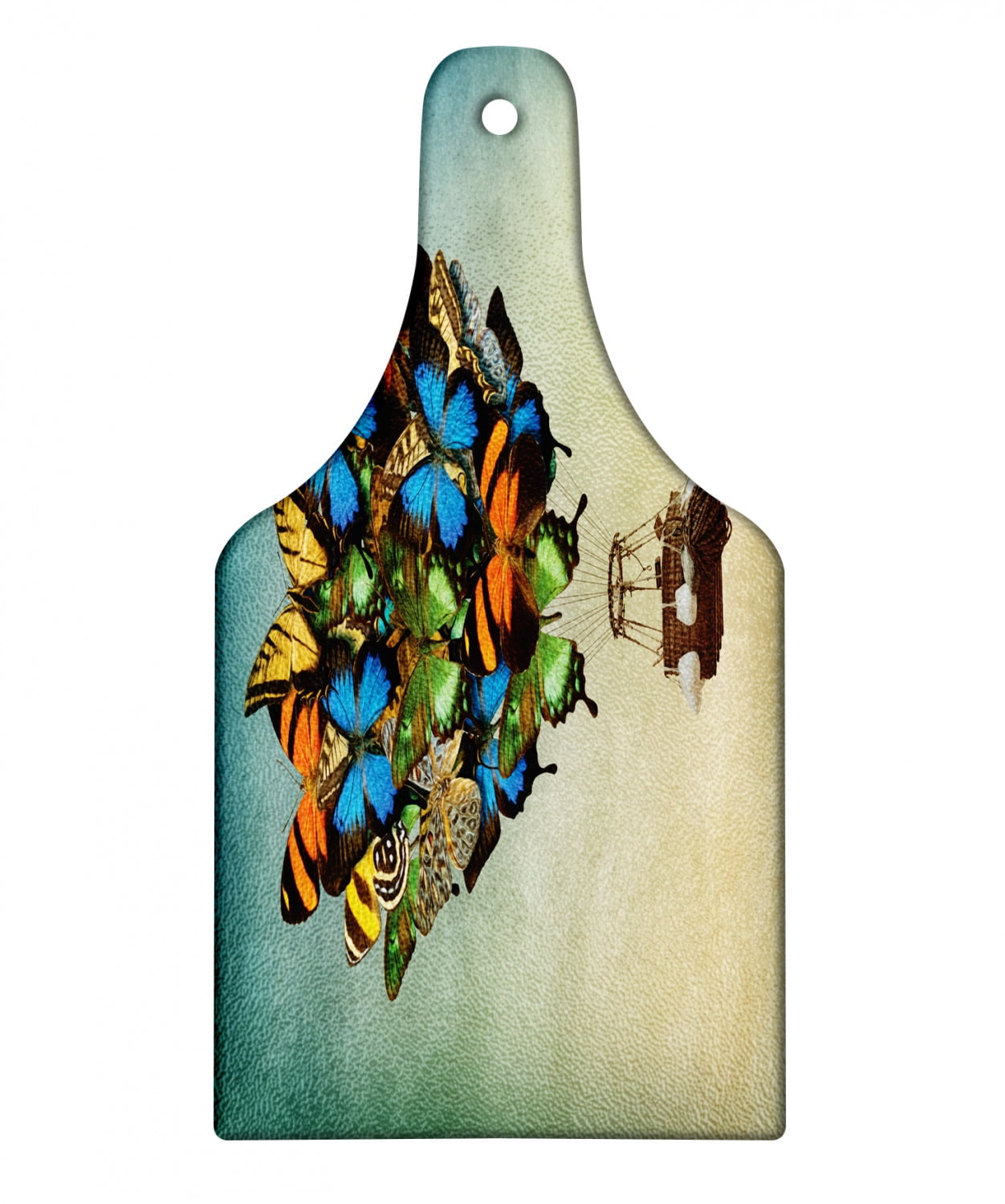 Butterfly Cutting Board, Abstract Design Air Balloon Graphic with