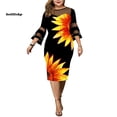 thumbnail image 1 of [3.17lyq] Vestido De Mujer Estampado Digital Más El Tamaño Temperamento Cuello Redondo Bodycon Para Bodapangjing, 1 of 4