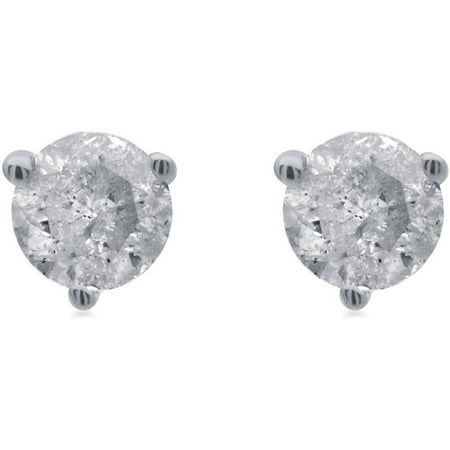 1/4 Carat T.W. Round Diamond 14kt White Gold Martini Stud Earrings with Gift Box, IGL Certified