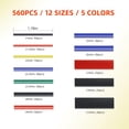 thumbnail image 2 of 560PCS Heat Shrink Tubing 2:1, Electrical Wire Cable Wrap Assortment Electric Insulation Heat Shrink Tube Kit with Box(5 colors/12 Sizes), Black, Red, Blue, Yellow, Green, 2 of 6