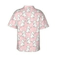 thumbnail image 3 of Balery Cute Rabbit Print Men's Hawaiian Shirts Short Sleeve Beach Shirt Relaxed Fit Vacation Button Down Shirts-Medium, 3 of 9