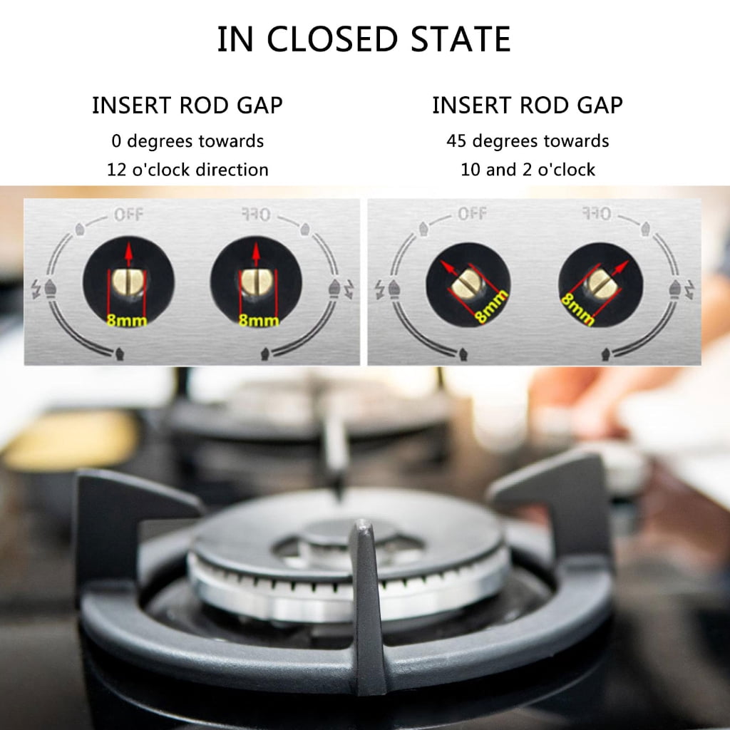 2pcs Gas Range Knob Set Zinc Alloy Rotary Control Accessories Fit for Cooking Appliances Kitchen Stove Household Ovens