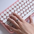thumbnail image 1 of Teclado Inalámbrico Bluetooth perfke 84 teclas retro redondo Rosado, 1 of 5