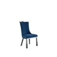 thumbnail image 3 of Velvet Upholstered Dining Chairs in Navy Blue with Stainless Steel, 3 of 3