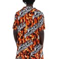 thumbnail image 2 of Fast & Furious Logo All-Over Print Flame Background Adult Short Sleeve Button-Down Shirt Medium, 2 of 6