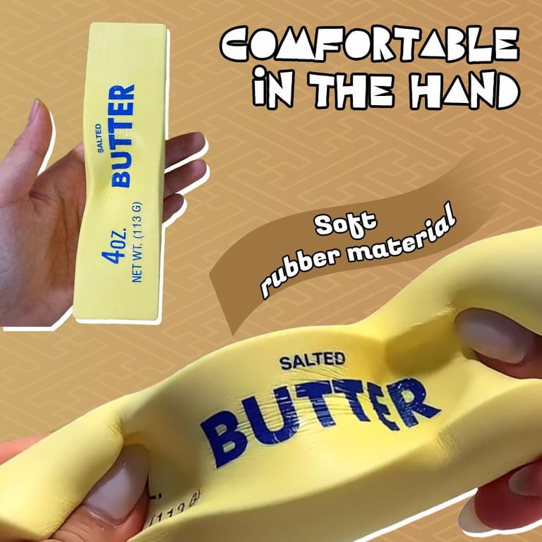 Butter Squishy – Jouet Antistress En Forme De Plaquette De Beurre – Slow Rising, Doux Et élastique – Décoration De Bureau Ou Farce