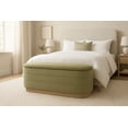 thumbnail image 2 of Jackie Storage Bench in Contemporary Leaf Green Multi-Weave Fabric on Solid Wood, 2 of 7