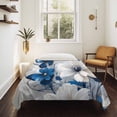thumbnail image 4 of White Blue Flowers Tapestry for Bedroom Wall Hanging Tapestry, Modern Elegance Butterfly Floral Ceiling Backdrop Tapestries Poster Blanket Wall Decor for Teens Room Living Room Dorm 39" x 59", 4 of 8