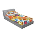 thumbnail image 2 of Ambesonne Floral Fitted Sheet & Pillow Sham Set, Modern Colorful Summer, Twin, Multicolor, 2 of 2