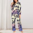 thumbnail image 3 of Bingfone Womens Pajama Sets Not All Those Who Wander Are Lost Print,Long Sleeve Loungewear Pajamas Set-Small, 3 of 9