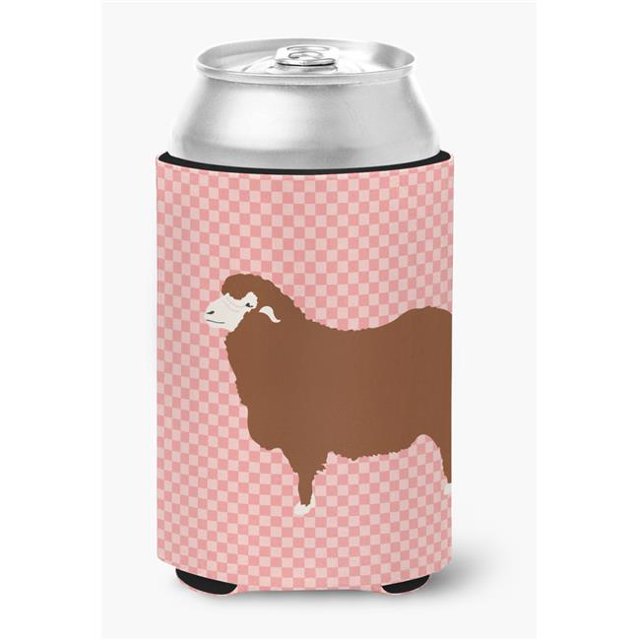 Carolines Treasures BB7981CC Merino Sheep Pink Check Can or Bottle Hugger