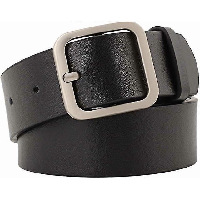 1pc Women Leather Belt Women Fully Adjustable Casual Belt Square Shape Buckle For Women