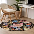 thumbnail image 4 of Round Rugs 4 Ft, Boho Pink Flower Non Slip Area Rugs for Kitchen Bedroom Entryway, Spring Watercolor Country Floral Plant Washable Carpet Runner Rug Floor Mats for Bedroom Home Decor, 4 of 8